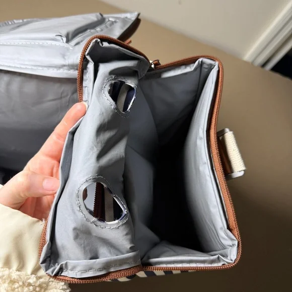 Acorn Street 2 Wine Bottles, 12-Can Soft Insulated Cooler Striped With Pockets - Picture 4 of 12